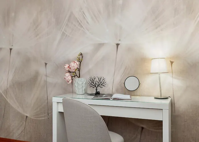 Modern With Desk And Balcony By Renters Apartment